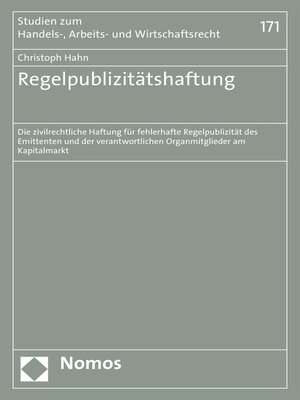 cover image of Regelpublizitätshaftung